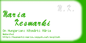 maria kesmarki business card